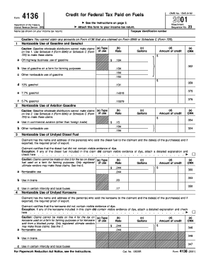 Form 4136 Credit for Federal Tax Paid on Fuels
