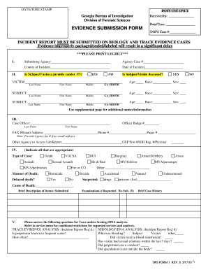 Georgia Evidence Submission Form