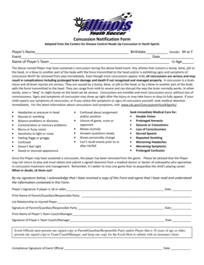 Concussion Notification Form