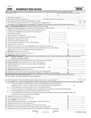 California Installment Sale Income Form 3805E
