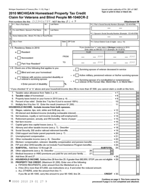 Michigan Homestead Property Tax Credit Form