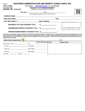Flexible Spending Account Reimbursement Form