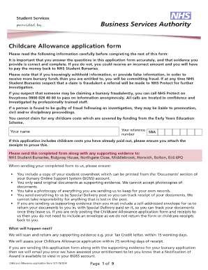 Childcare Allowance Application Form