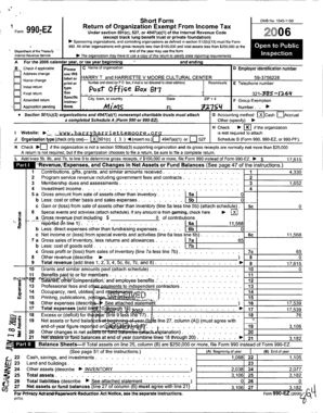 Form Short Form Return of Organization Exempt From Income Tax 990 - EZ Department of the Treasury Internal Revenue Servi ce Under section 501(c ), 527, or 4947(a)(1) of the Internal Revenue Code (except black lung benefit trust or private