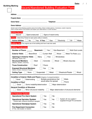 Vacant Building Evaluation Form