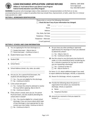 Loan Discharge Application Unpaid Refund