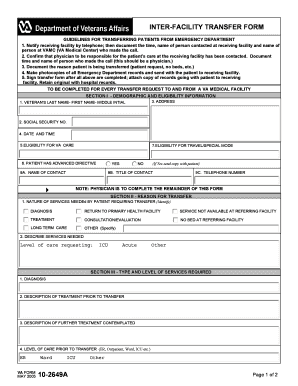 Inter-Facility Transfer Form