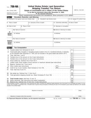 Form 706-NA US Estate Tax Return