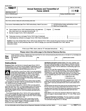 Form 1042-T Annual Summary and Transmittal