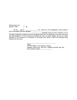 New York Notary Acknowledgment