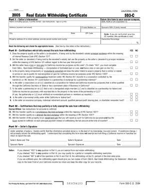 California Real Estate Withholding Certificate
