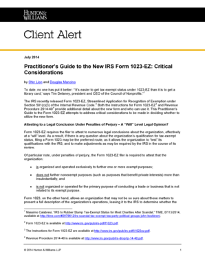 Practitioner’s Guide to IRS Form 1023-EZ