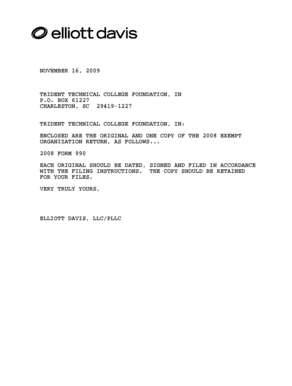 2008 Form 990 for Trident Technical College Foundation