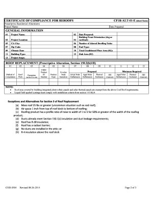 California Cool Roof Compliance Form