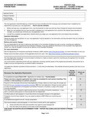 Cambodia Tourist Visa Application Checklist