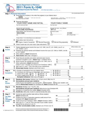 Illinois Form IL-1040 Individual Income Tax Return