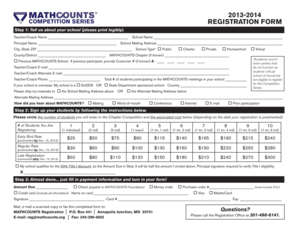MATHCOUNTS Registration Form