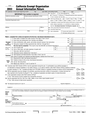 California Exempt Organization Annual Information Return