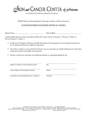 Patient Acknowledgment of Receipt of Privacy Notice