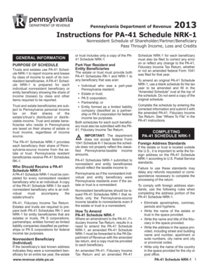 Pennsylvania PA-41 Schedule NRK-1