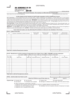 PA Schedule W-2S Wage Statement Summary