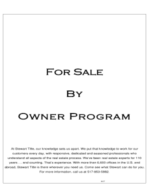 For Sale By Owner Order Form