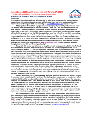 REO Property Purchase and Sale Agreement