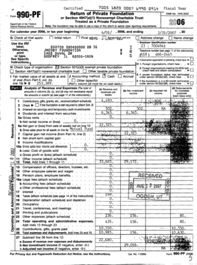 Form 990-PF 2006 Private Foundation Return