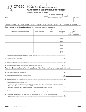 New York State Credit for Purchase of an Automated External Defibrillator