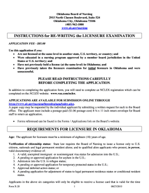 Oklahoma Nursing Licensure Exam Application