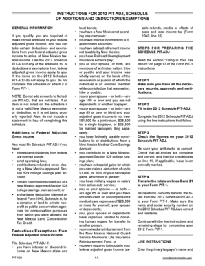 New Mexico Schedule PIT-ADJ