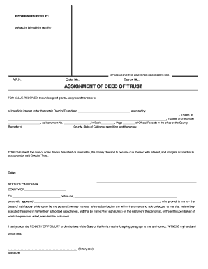 Assignment of Deed of Trust