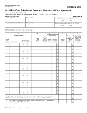 Michigan Schedule CR-5 Tax Form