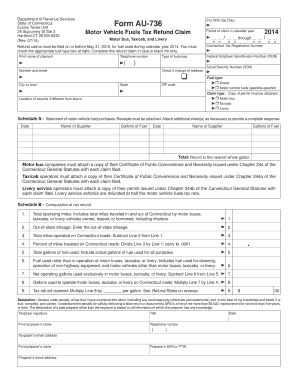Connecticut Motor Vehicle Fuels Tax Refund Claim