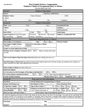 West Virginia Workers’ Compensation Employers’ Report