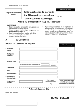 EU Organic Products Import Application
