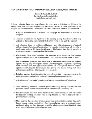 Training Evaluation Form