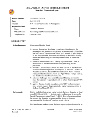 Board Report 2010B COPs REVISED.doc. FORM 10-Q (Quarterly Report) Filed 08/11/14 for the Period Ending 06/30/14 - laschoolboard