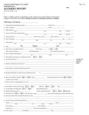 Kansas Accident Report Form