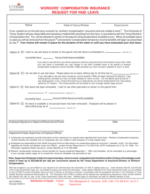 Workers' Compensation Paid Leave Request