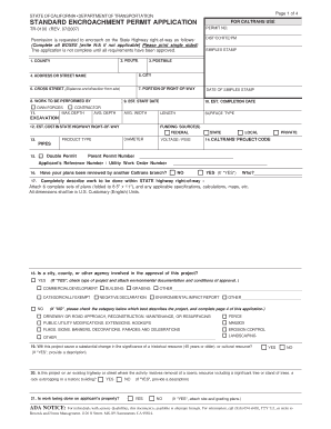 Standard Encroachment Permit Application
