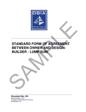 Standard Form of Agreement Between Owner and Design-Builder - Lump Sum