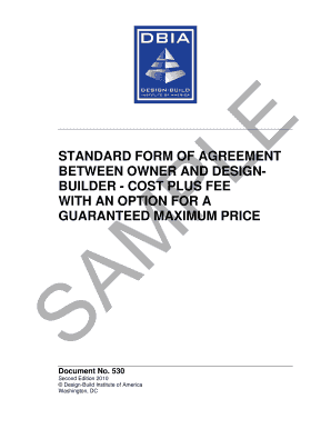 Standard Form of Agreement Between Owner and Design-Builder