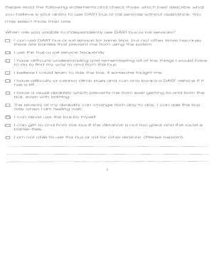 Dallas ADA Paratransit Certification Form