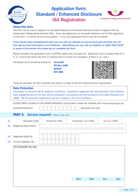 AccessNI Standard/Enhanced Disclosure and ISA Registration Form