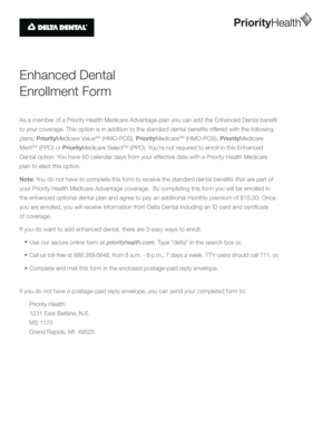 Enhanced Dental Enrollment Form