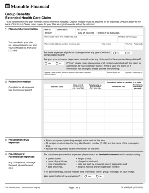 Extended Health Care Claim Form