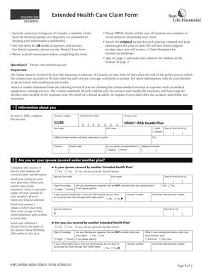 Extended Health Care Claim Form