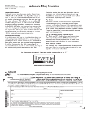 Colorado DR 0158-N Tax Extension Form