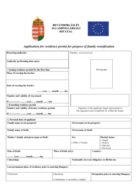 Hungarian Family Reunification Residence Permit Application